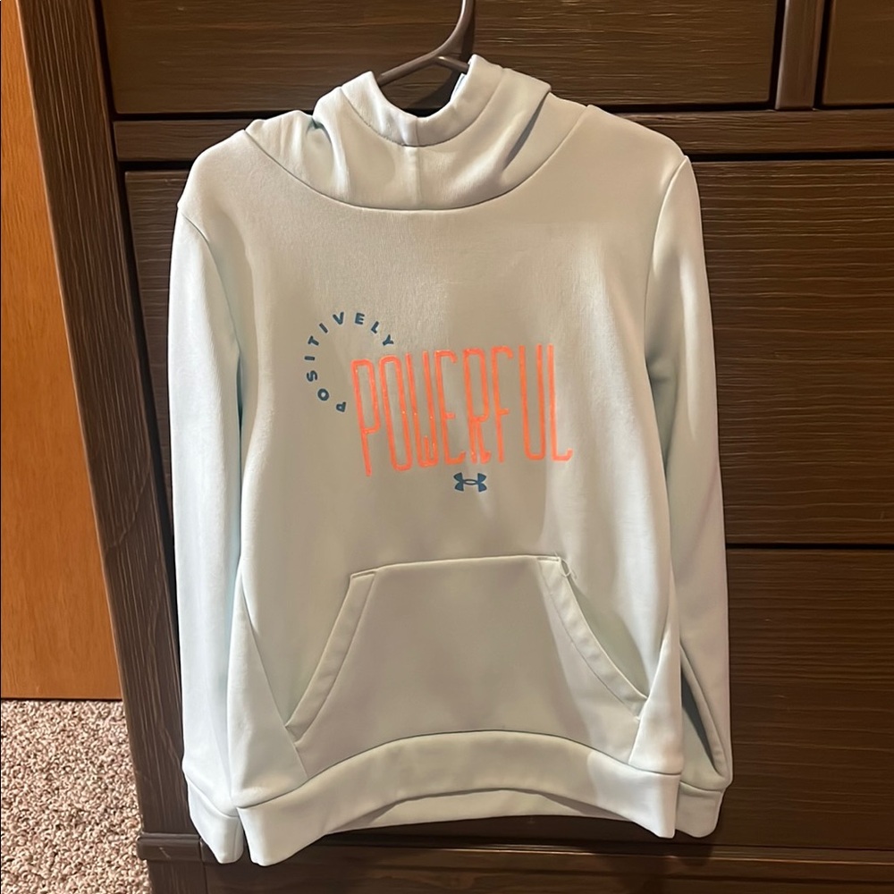Under Armour Light Blue Hoodie with Coral Print